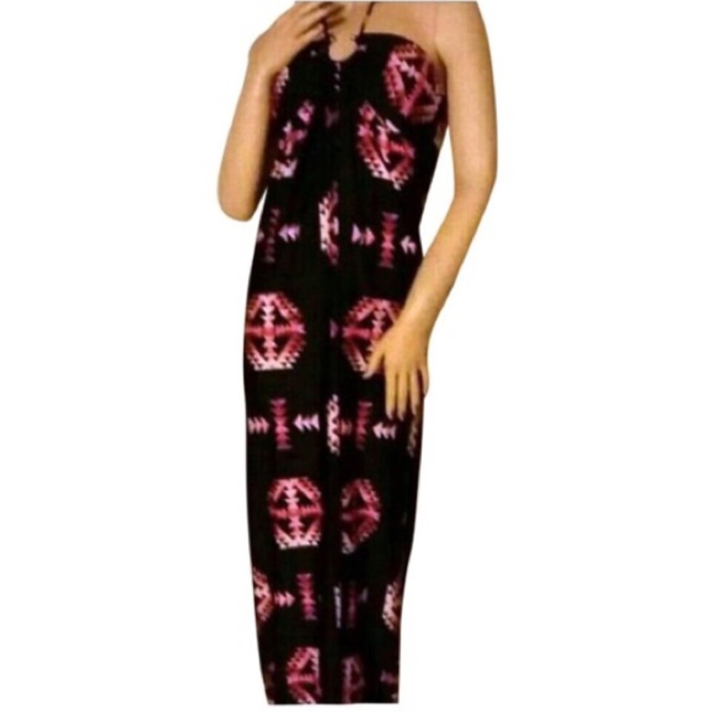 Gorgeous Black & Pink Aztec Maxi Dress | Strapless Summer Maxi | NWT - Picture 2 of 3